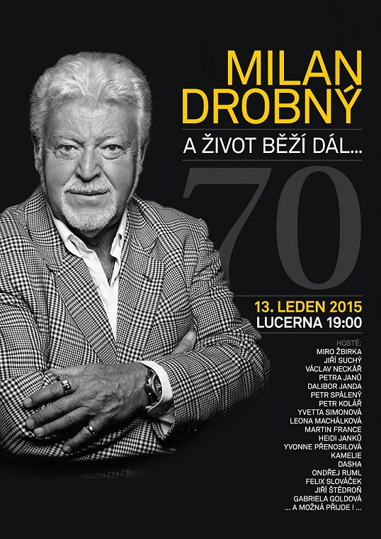 Plakát k jeho narozeninovému koncertu v Lucerně