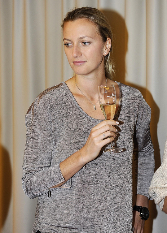 Petra Kvitová těsně před zahájením turnaje Fed Cup 2015