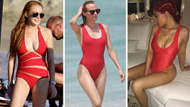 Lindsay, Diane, Kylie: Na jednodílné červené plavky vsadily celebrity napříč věkovými kategoriemi