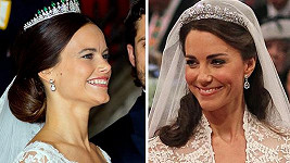 Švédská i britská princezna zvolily na svůj velký den podobné šaty i korunky.