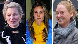 Celebrity bez make-upu Kate Moss, Heidi Klum, Uma Thurman