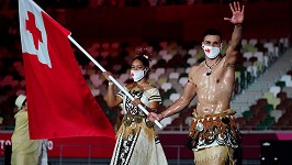 Pita Taufatofua zaujal na olympiádě svými svaly. 