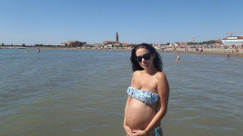 Agatá Hanychová krátce před porodem.