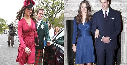 Až na barvu měla téměř stejné šaty na sobě Kate během zásnub s Williamem.