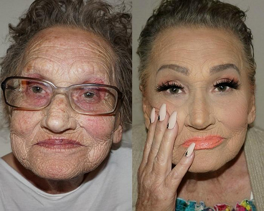 Neuvěřitelná proměna osmdesátileté babičky vizážistky Tei Flego...