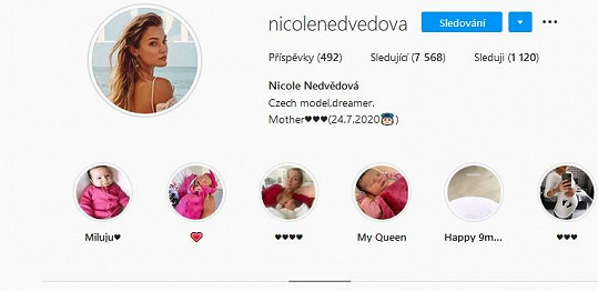 Nicole si na sociální síti změnila jméno z dívčího Volfová na Nedvědovou