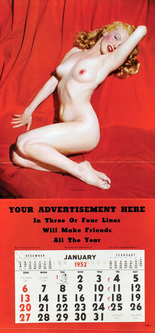 Snímky se nejdřív objevily v kalendáři a Marilyn k jejich publikaci v Playboyi nikdy nedala souhlas...