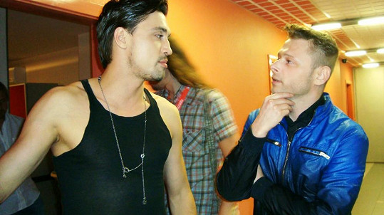 Jarek Šimek se slavným ruským zpěvákem Dimou Bilanem.