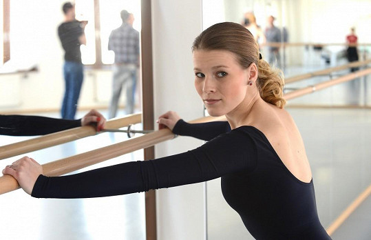 Michaela Gemrotová na baletním tréninku