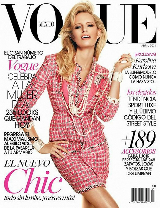 Karolína Kurková na obálce dubnové Vogue