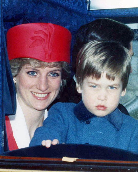 Princ William s matkou Dianou v roce 1986 