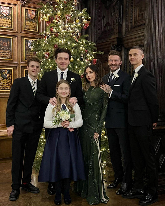 Rodina Beckhamů o Vánocích 