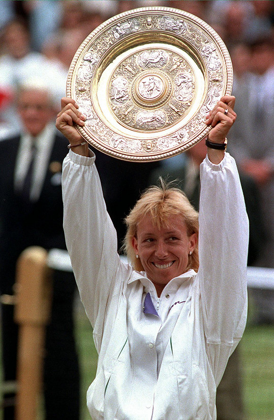 Martina Navrátilová zvítězila na Wimbledonu celkem devětkrát, což je dosavadní rekord.