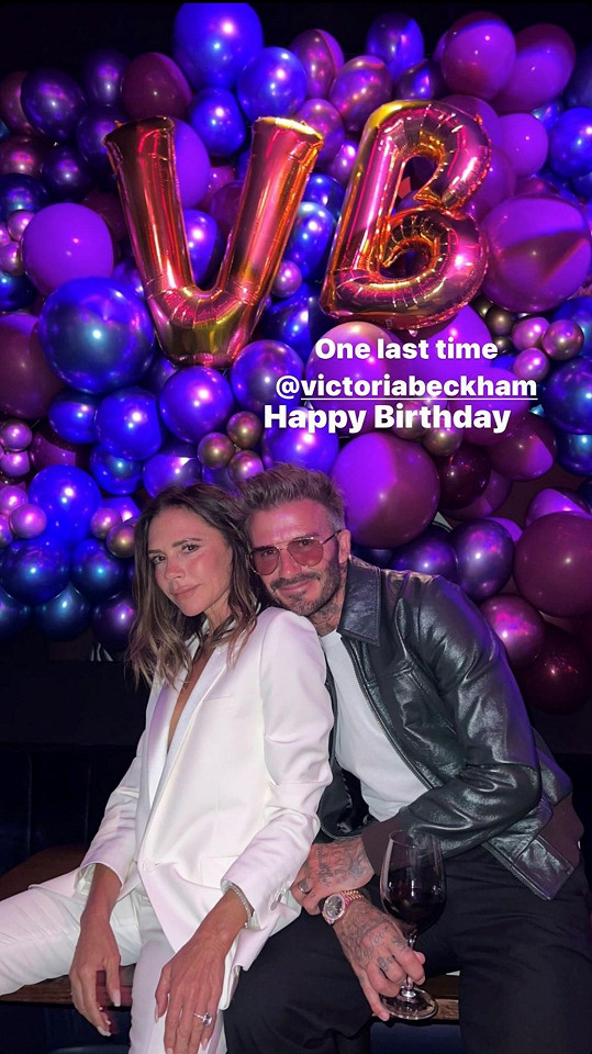 Victoria a David na oslavě jejích narozenin o uplynulém víkendu