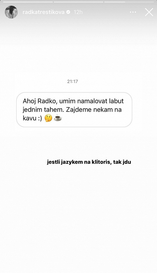 Radka Třeštíková odpověděla fanouškovi na žádost o rande.