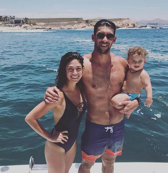 Michael Phelps s manželkou Nicole Johnson a synem