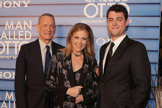 Tom Hanks s manželkou a synem Trumanem