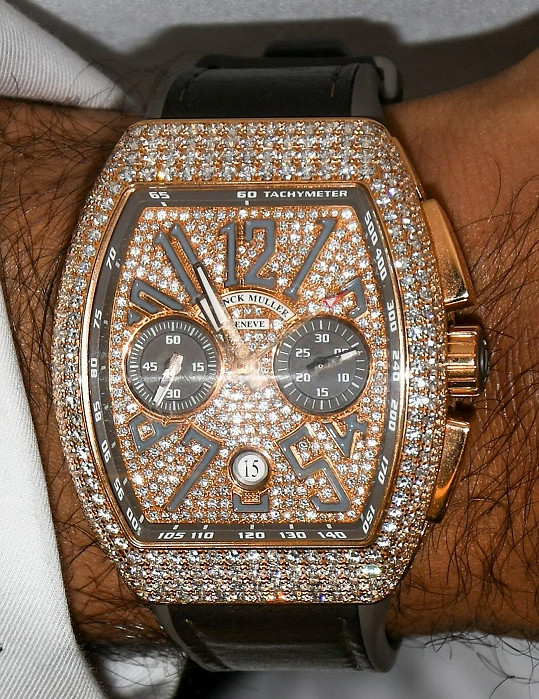 Odcizené diamantové hodinky Franck Muller Vanguard Chronograph 