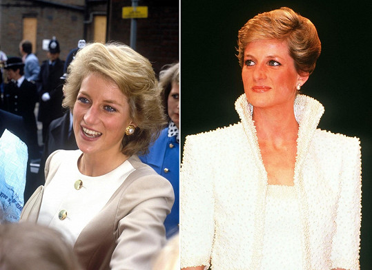 Princezna Diana na sebe nechtěla upozorňovat velkou změnou účesu, tak se nechala ostříhat postupně. Fotka vlevo je z května a vpravo z října roku 1989.