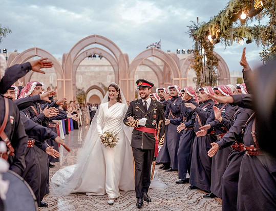 Svatba jordánského korunního prince Husajna a Rajwy Al-Sajf