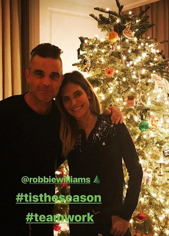 Robbie Williams s manželkou Aydou Field