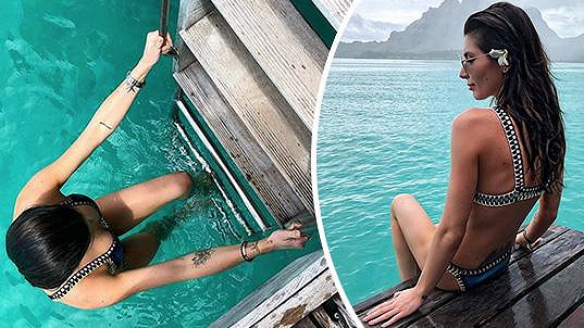 Monika Koblížková si vychutnává krásy Bora Bora.
