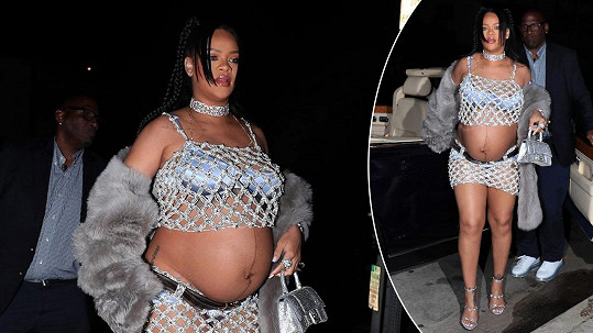 Rihanna tentokrát vsadila na stříbro a štras.