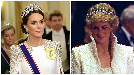 Kate svým vzhledem vzdala hold princezně Dianě.