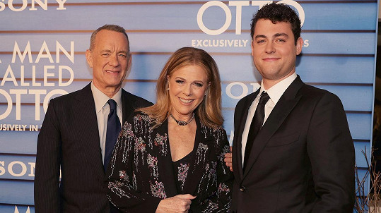 Tom Hanks, manželka Rita Wilson a syn Truman