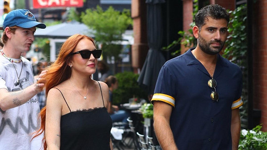 Lindsay Lohan a její manžel Bader Shammas v New Yorku